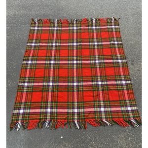 Connemara Foxford Rug Vintage 100% Wool Plaid Stadium Throw Blanket 60x65